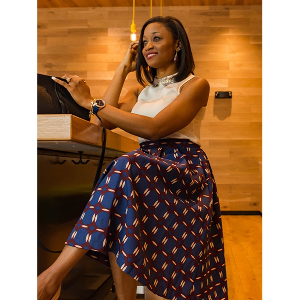 •||HOST PICK||•BANDED WAIST RETRO PRINT MIDI SKIRT